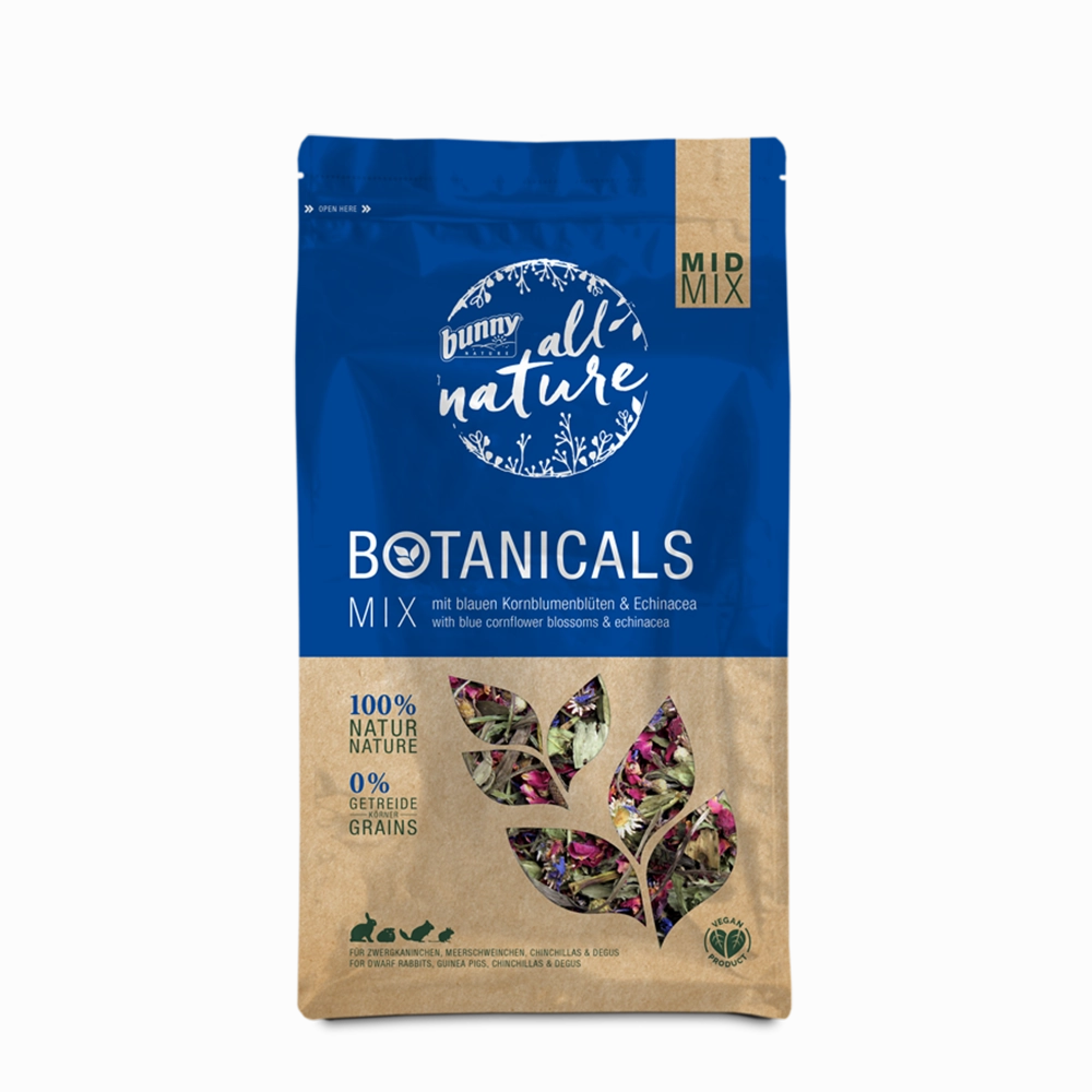 Bunny Nature Botanicals Mid Mix Blue Cornflower Blossoms & Echinacea 120g hamster food guinea pig food rabbit hay rodent treats mouse food