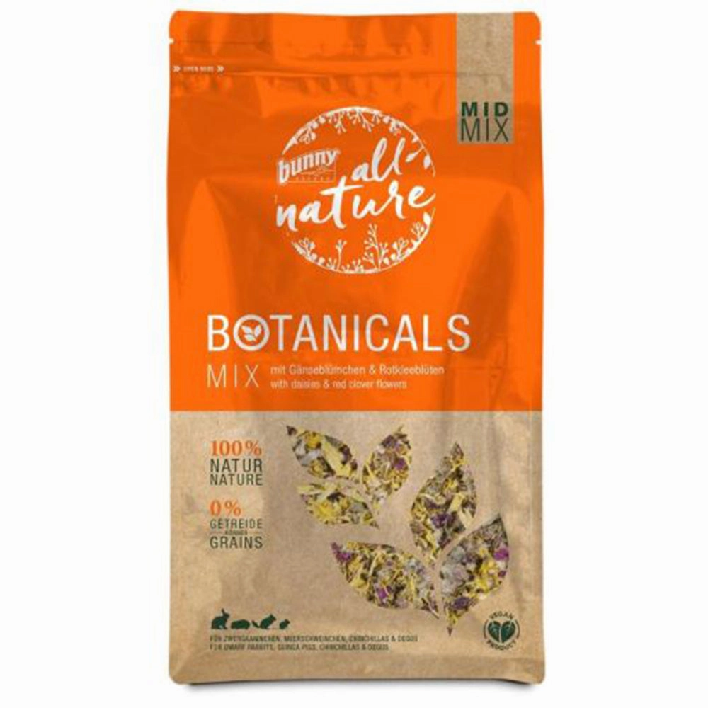 Bunny Nature Botanicals Mid Mix Daisies & Red Clover Flowers 120g hamster food guinea pig food rabbit hay rodent treats mouse food