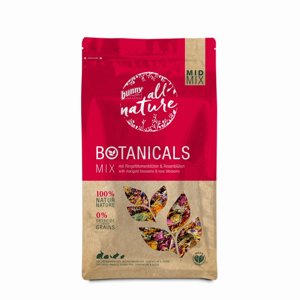 Bunny Nature Botanicals Mid Mix Marigold & Rose Blossoms 130g cat vitamins cat digestive aid cat immune support cat joint supplement cat skin supplement
