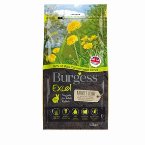 Burgess Excel Nature's Blend Nuggets for Adult Rabbits 1.5kg hamster food guinea pig food rabbit hay rodent treats mouse food