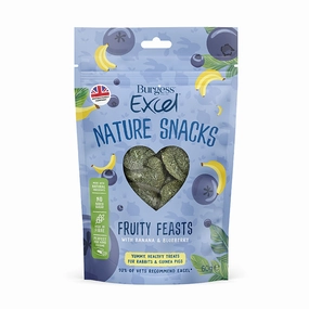 Burgess Excel Nature Snacks Fruity Feasts with Banana & Blueberry 60g puppy starter kit puppy crate puppy collar puppy pee pad puppy food
