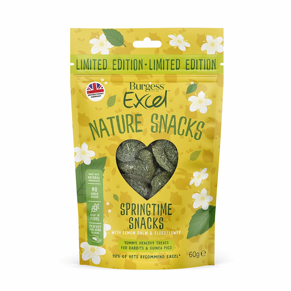 Burgess Excel Nature Snacks Springtime Snacks with Lemon Balm & Elderflower 60g kitten health kit kitten booster vitamins kid cat immune kitten digestion kitten omega 3