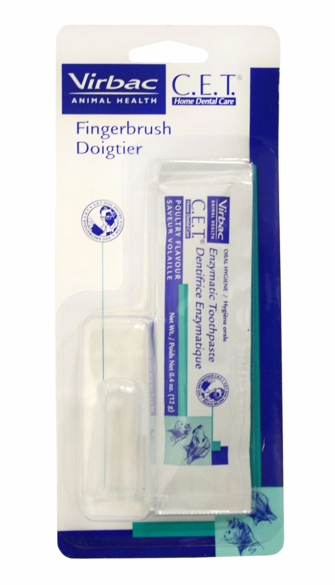 C.E.T. Fingerbrush with Poultry Toothpaste Packet dog plush squeaky toy interactive plush toy plush rope toy tough plush dog pillow toy