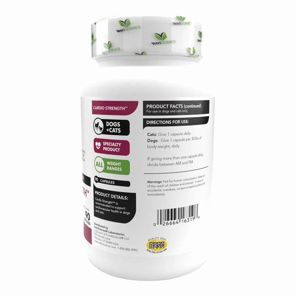 Cardio-Strength Heart Support Formula for Cats & Dogs, 90 Caps
