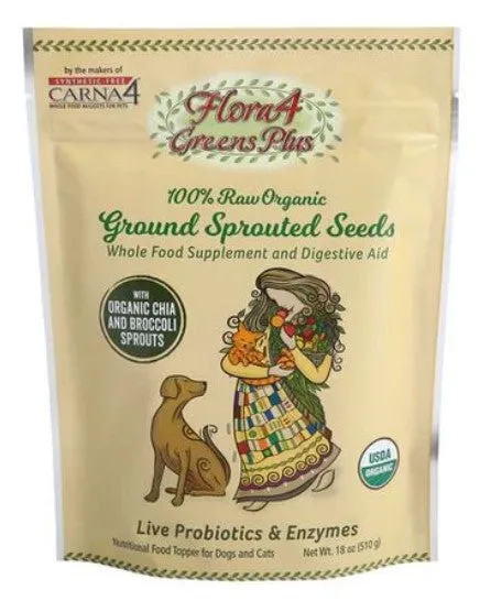 Carna4 Flora4 Greens   Sprouted Seeds 18oz bag pig feed piglet nutrition pig food pellets pig vitamins pig treats
