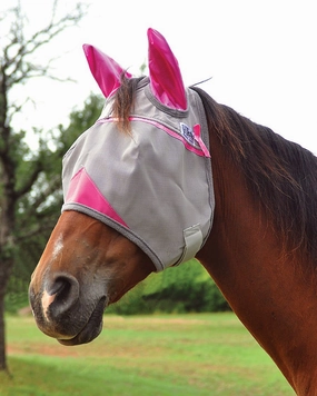 Cashel Crusader Breast Cancer Research (Pink) Fly Mask with Ears pet shampoo pet brush pet wipes pet scissors pets comb