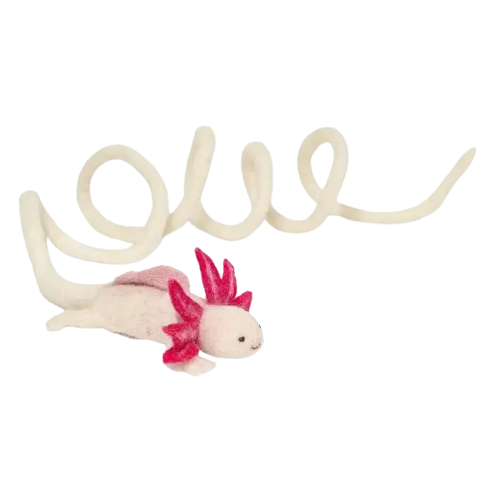 Cat In the Box LLC Wool Axolotl Cat Toy W/ 5' Tether cat toys interactive cat toys cat teaser wand cat balls cat laser pointer
