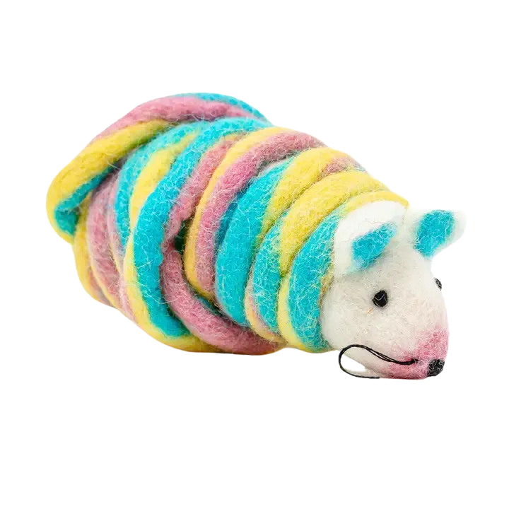 Cat In the Box LLC Wool Mouse 6' Tail Cat Toy - Unicorn Swirl cat toys interactive cat toys cat teaser wand cat balls cat laser pointer