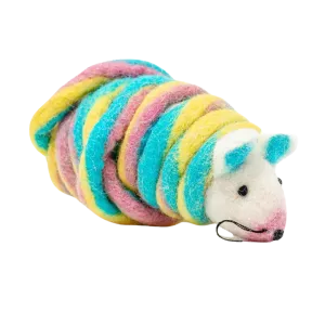 Cat In the Box LLC Wool Mouse 6' Tail Cat Toy - Unicorn Swirl cat toys interactive cat toys cat teaser wand cat balls cat laser pointer