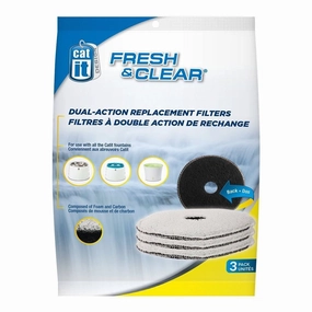 Catit Fresh & Clear Dual Action Replacement Filters - 3 pack cat leash cat bowtie cat hat cat bandana cat costume