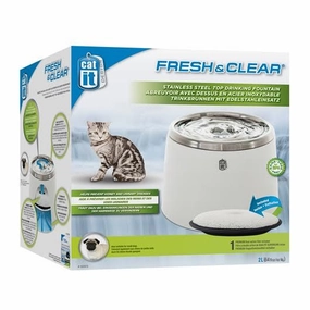Catit Fresh & Clear Stainless Steel Top Drinking Fountain 2L cat leash cat bowtie cat hat cat bandana cat costume