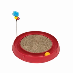 Catit Play 3-in-1 Circuit Ball & Scratch Pad Cat Toy (Red) cat treats catnip grass for cats organic cat grass cat grass seeds
