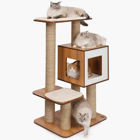 Catit Vesper V-High Base Giant In Walnut Cat Condo cat leash cat bowtie cat hat cat bandana cat costume