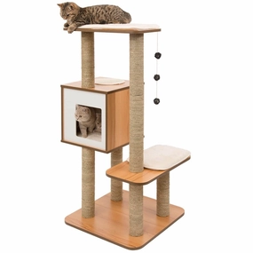 Catit Vesper V-High Base In Walnut Cat Condo cat leash cat bowtie cat hat cat bandana cat costume