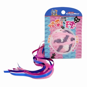 CattyMan Caddice Ball Iridescent Paper & Pink Tail Cat Toy cat treats catnip grass for cats organic cat grass cat grass seeds