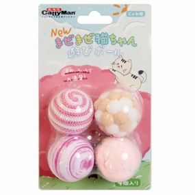 CattyMan Cat Ball Toy 4pc cat treats catnip grass for cats organic cat grass cat grass seeds
