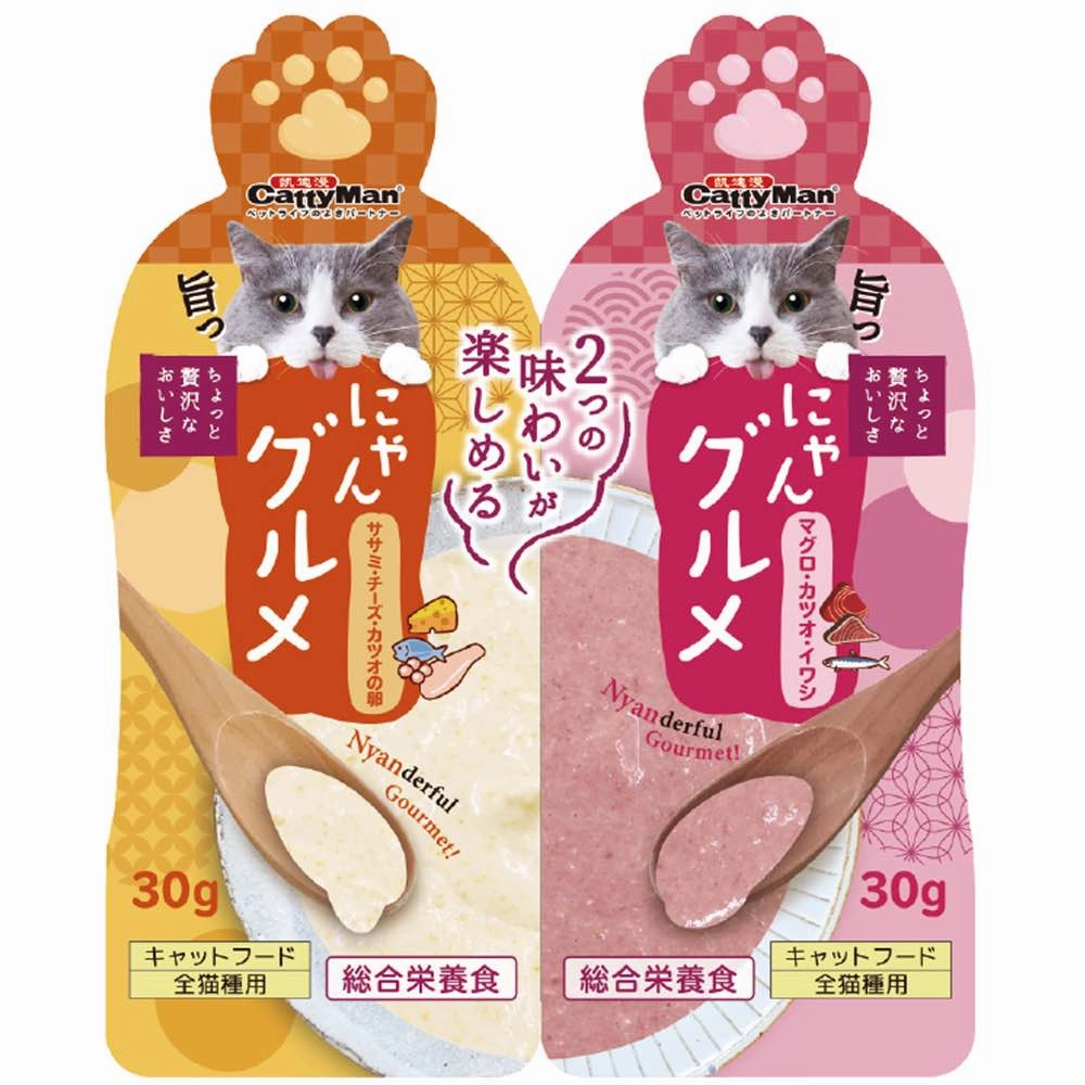 CattyMan Complete Twin Pouch (Tuna, Bonito & Sardine   Chicken, Cheese & Fish Roe) Cat Treats 60g cat snacks catnip treats healthy cat food cat reward treats low calorie cat food