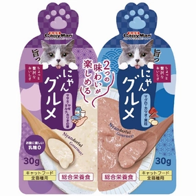 CattyMan Complete Twin Pouch (Tuna, Bonito & Scallop   Chicken, Goat Milk & Fish Roe) Cat Treats 60g cat snacks catnip treats healthy cat food cat reward treats low calorie cat food
