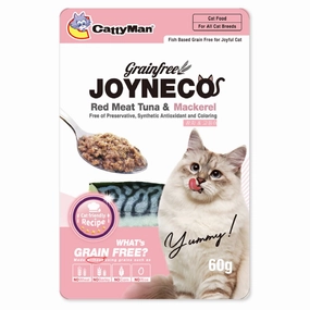 CattyMan Joyneco Red Meat Tuna & Mackerel Grain-Free Pouch Cat Food 60g x 12 cat snacks catnip treats healthy cat food cat reward treats low calorie cat food