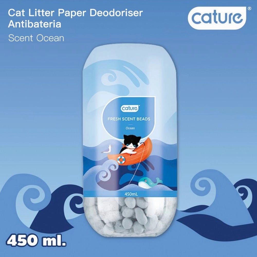 Cature Ocean Fresh Scent Beads Cat Litter Deodoriser 450ml kitten supplies kitten toys kitten food kitten litter box kitten bed