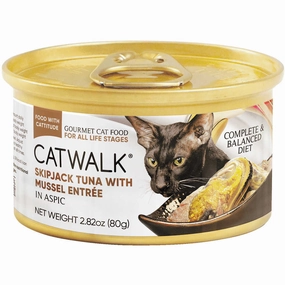 Catwalk Skipjack Tuna with Mussel Entree In Aspic Canned Cat Food 80g cat snacks catnip treats healthy cat food cat reward treats low calorie cat food