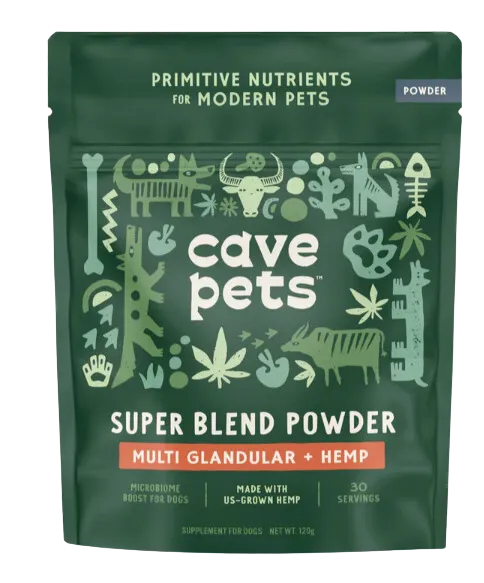Cave Pets Multi Glandular   Hemp Super Blend Powder 120g Pouch pig feed piglet nutrition pig food pellets pig vitamins pig treats