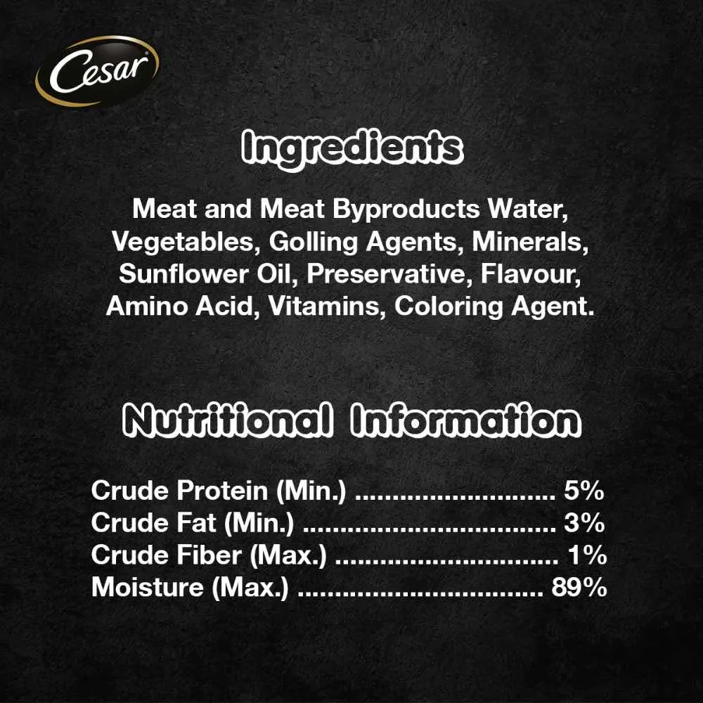 Cesar Prime Beef & Vegetables Pate Tray Dog Food 100g