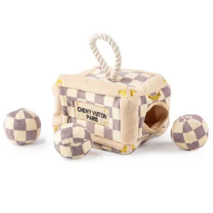 Checker Chewy Vuiton Trunk Interactive Toy dog toys indestructible dog toys dog tug toys dog plush chew resistant toy