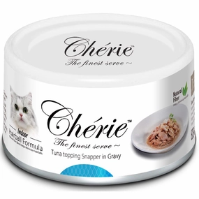 Cherie Hairball Formula Tuna Topping Snapper In Gravy Canned Cat Food 80g cat snacks catnip treats healthy cat food cat reward treats low calorie cat food