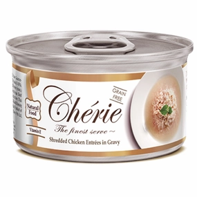 Cherie Shredded Chicken Entres In Gravy Canned Cat Food 80g dry cat food cat treats grain free cat food kitten treats cat dental treats