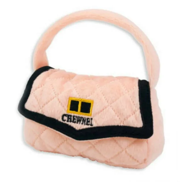 Chewnel Pink Bag Dog Toy dog toys indestructible dog toys dog tug toys dog plush chew resistant toy