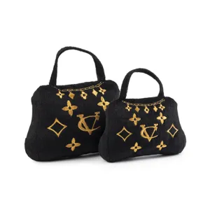 Chewy Vuiton Noir Crown of Gold Purse Dog Toy dog toys indestructible dog toys dog tug toys dog plush chew resistant toy