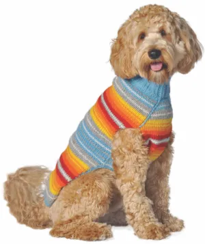 Chilly Dog Turquoise Serape Wool Sweater dog accessories dog collar dog leash dog bowtie dog backpack
