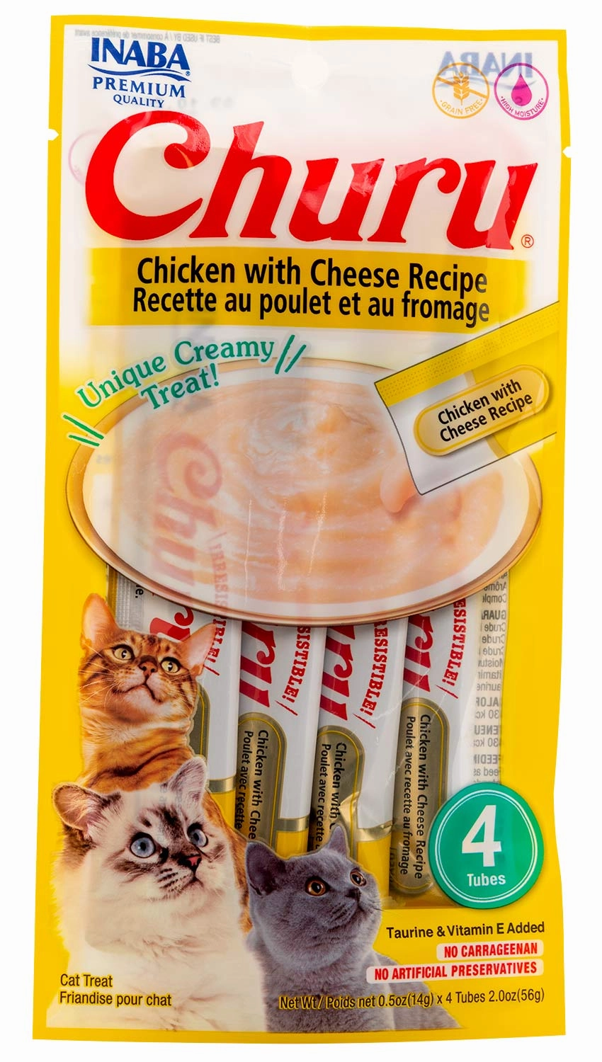 Churu Chicken with Cheese Puree Lickable Cat Treat, 4 pk cat grooming cat shampoo cat conditioner cat comb cat grooming glove