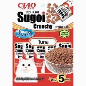 Ciao Sugoi Crunchy Tuna Flavor Plus Prebiotics Dry Cat Food 110g dry cat food cat treats grain free cat food kitten treats cat dental treats