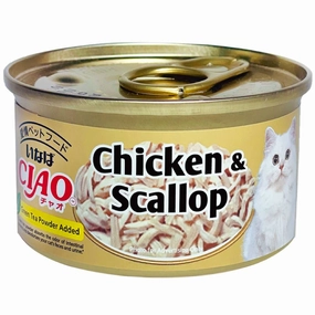 Ciao White Meat Chicken & Scallop In Jelly Canned Cat Food 75g cat food cans soft cat food high protein cat food natural cat food senior cat food