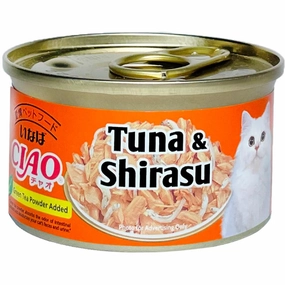Ciao White Meat Tuna & Shirasu In Jelly Canned Cat Food 75g cat food cans soft cat food high protein cat food natural cat food senior cat food