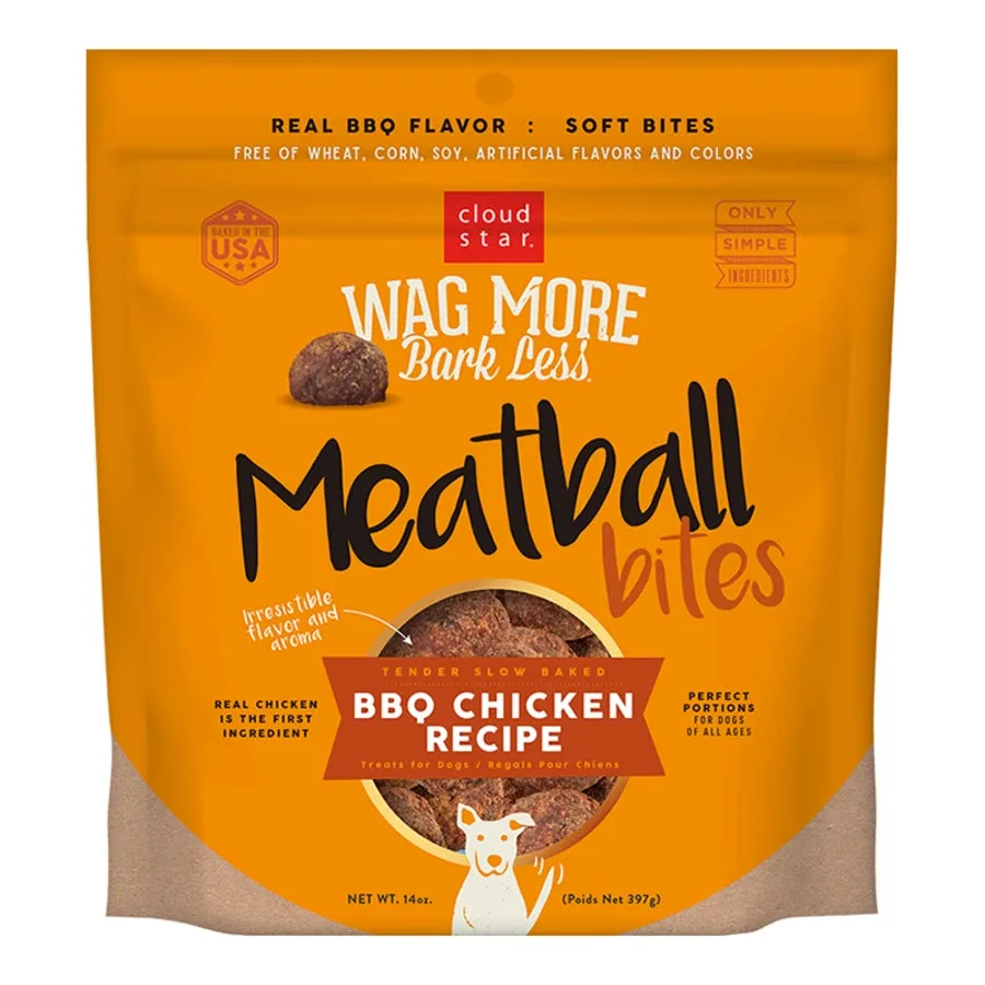 Cloud Star Wag More Bark Less Grain-Free Meatball Bites for Dogs BBQ Chicken 14oz Bag goat vitamins sheep health poultry medicine livestock supplement animal wellness