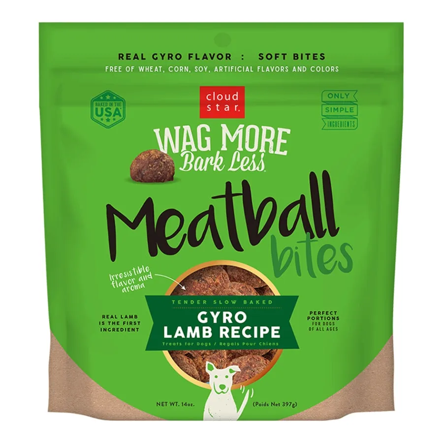 Cloud Star Wag More Bark Less Grain-Free Meatball Bites for Dogs Gyro Lamb 14oz Bag goat vitamins sheep health poultry medicine livestock supplement animal wellness