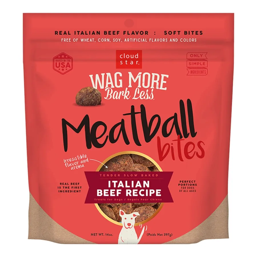 Cloud Star Wag More Bark Less Grain-Free Meatball Bites for Dogs Italian Beef 14oz Bag goat vitamins sheep health poultry medicine livestock supplement animal wellness