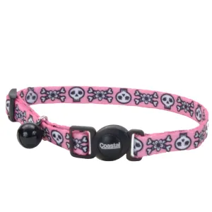 Coastal Safe Cat Adjustable Fashion Breakaway Collar for Cats Pink Skulls cat treats toys for cats cat hair remover cat cleaning supplies cat food bowl