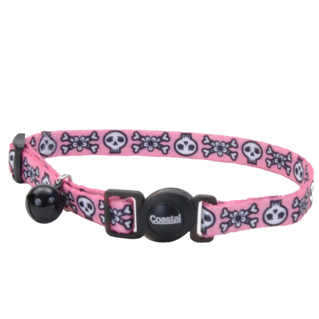 Coastal Safe Cat Adjustable Fashion Breakaway Collar for Cats Pink Skulls cat treats toys for cats cat hair remover cat cleaning supplies cat food bowl
