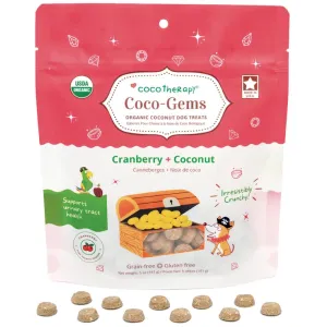 CocoTherapy Coco-Gems Cranberry   Coconut Organic Grain-Free Dog Treats 5oz dog supplies dog food toys accessories dog bed