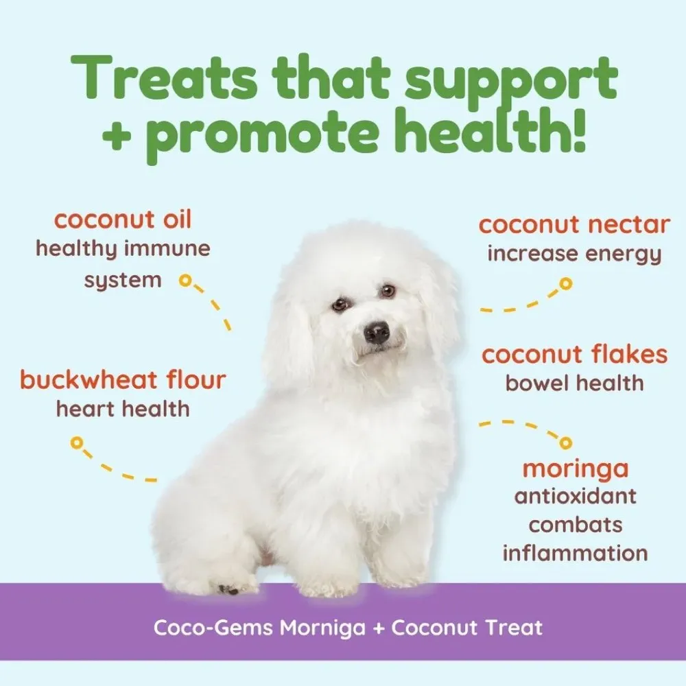 CocoTherapy Coco-Gems Moringa   Coconut Organic Grain-Free Dog Treats 5oz