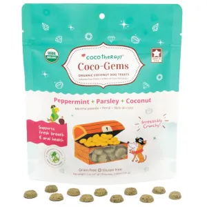 CocoTherapy Coco-Gems Peppermint   Parsley   Coconut Organic Grain-Free Dog Treats 5oz dog supplies dog food toys accessories dog bed