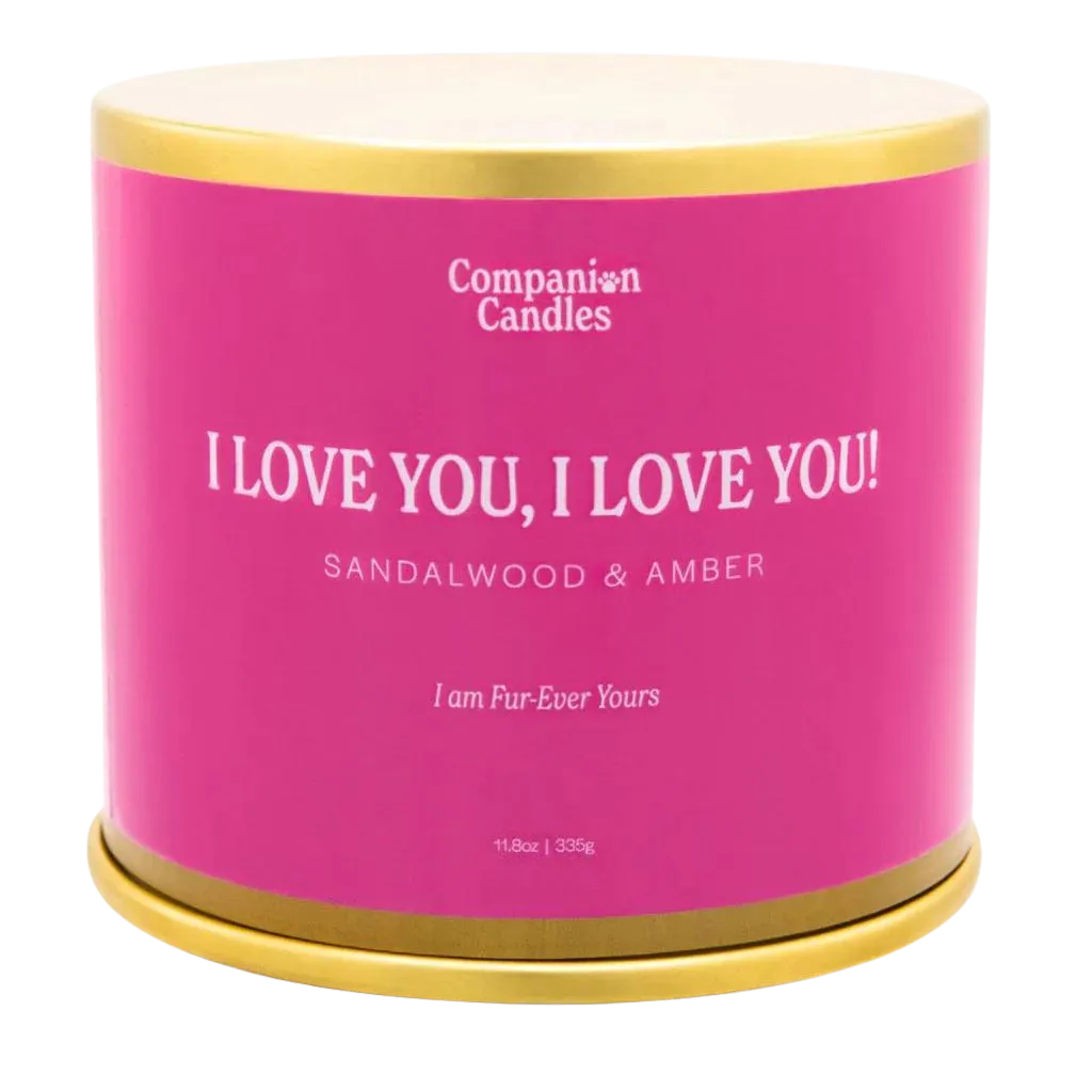 Companion Candles 11.8oz Candle - I Love You, I Love You! (Sandalwood/Amber) dog pain relief hip joint supplement senior dog care pet arthritis aid dog skin supplement
