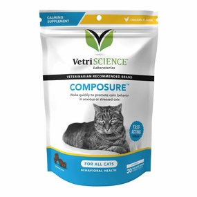 Composure Calming Support Formula for Cats, 30 Bite Sized Soft Chews cat climbing tree cat hammock cat steps cat grooming kit cat safety gate