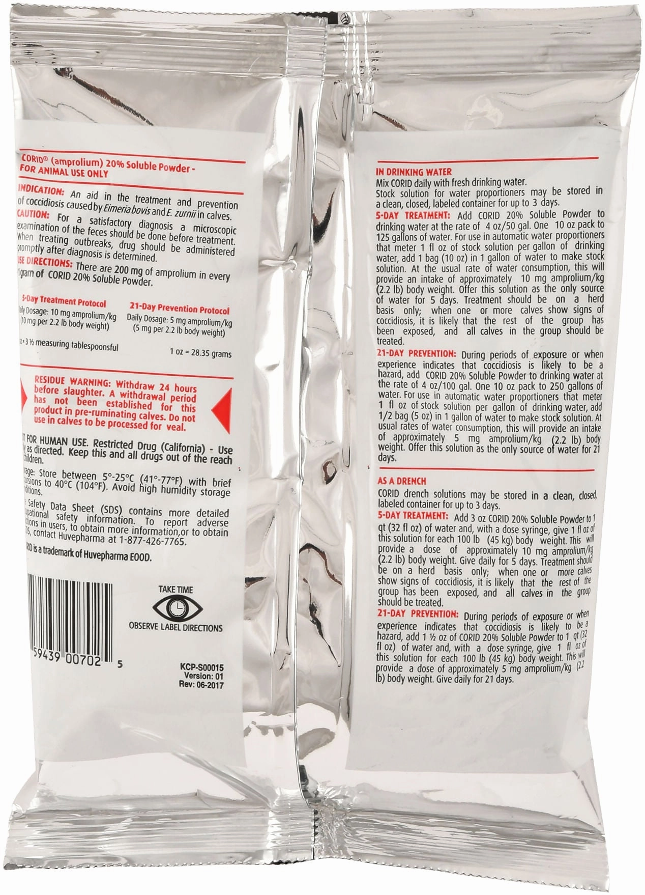 CORID (Amprolium 20%) Soluble Powder, 10 oz