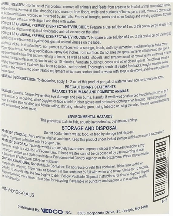 D-128 Disinfectant, gallon