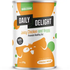 Daily Delight Juicy Chicken And Veggy Canned Dog Food 375g canned dog food wet dog food grain free dog food dog food with gravy beef dog food